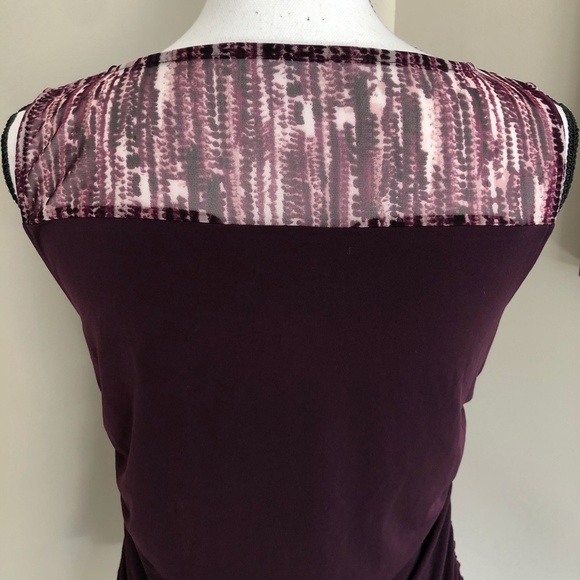 *CALVIN KLEIN* Purple Sheer Shoulder Top Size Small NWT - Picture 3 of 8